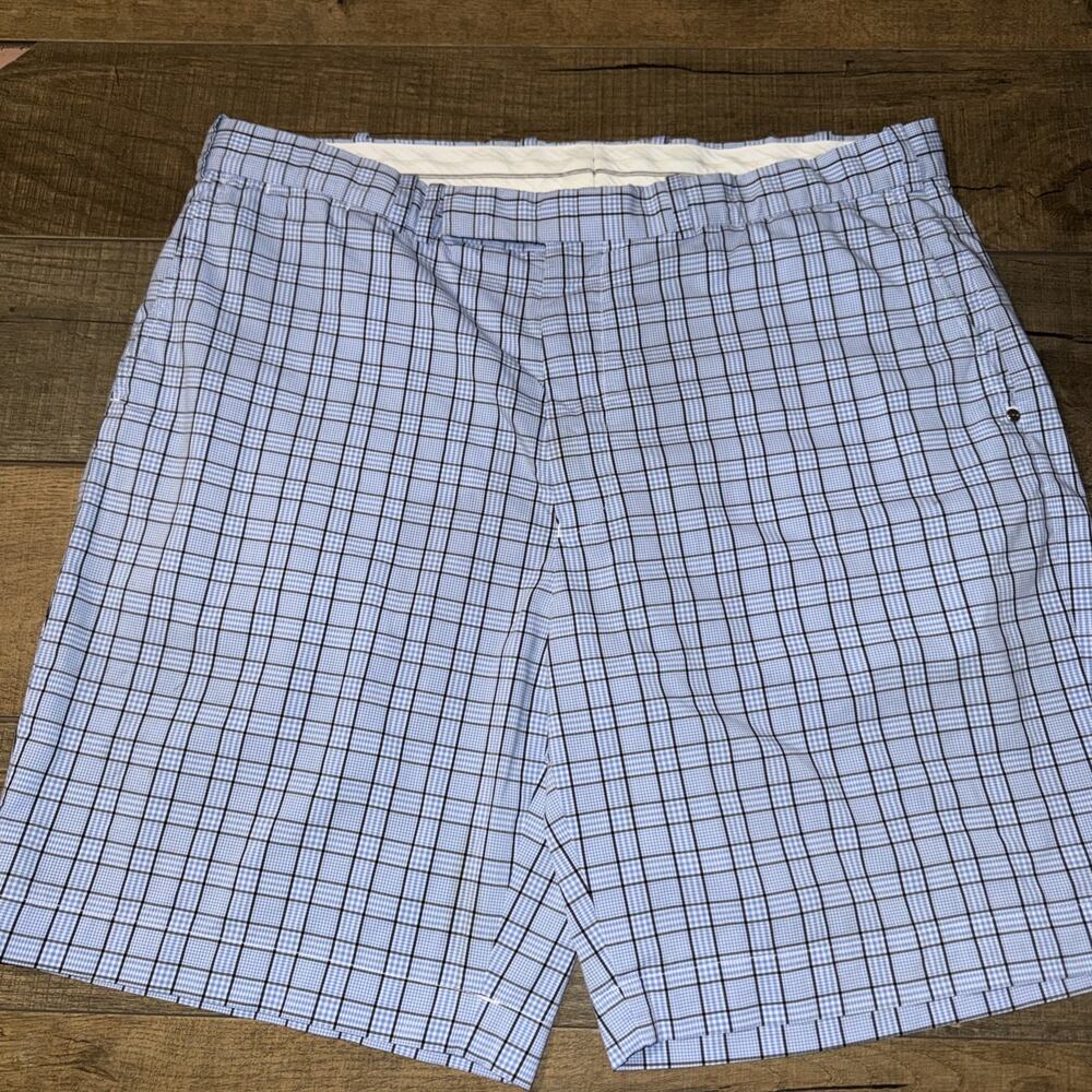 RLX Ralph Lauren Golf Classic Fit Blue Micro Plaid Shorts Sz 38 Preppy Wedding